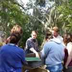 2014 Lead UoB Graduate student, Joel Leander-Gareats teaching the CHSS students how to sift for finds.