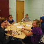 2015.  CHSS students putting together a Middle Woodland Native American Pot.