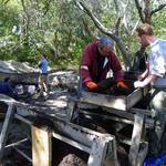 At the dig site.  CAS Member Mike Martin with UoB student, Joel Leander-Gareats.