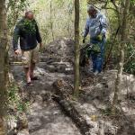 CAS members, Hamish Roberton and Mike Martin measuring out and setting up a trench.