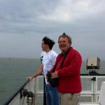 Prof Horton and CAS Board Member, Scott Dawson riding the ferry to Ocracoke!