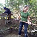 Board Member, Maggie Dawson, and Warren McMaster in the trenches during the Thanksgiving 2012 Dig.